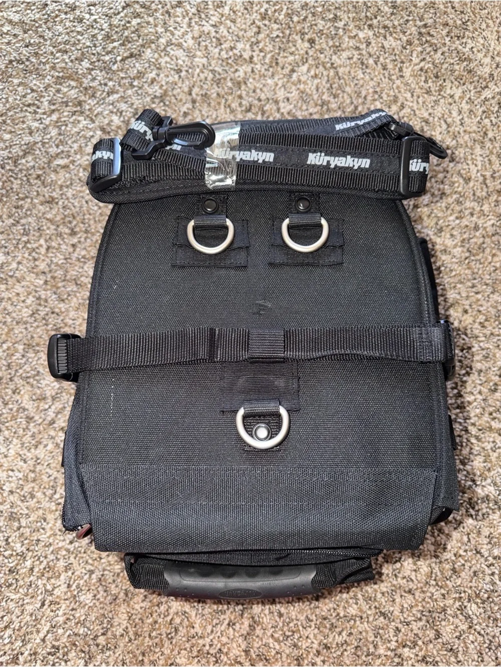 Kuryakyn Mini Gran Tour Motorcycle Bag 4147 Backpack Sissy Bar Black Expandable